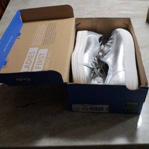KEDs triple kick silver metallic shoes